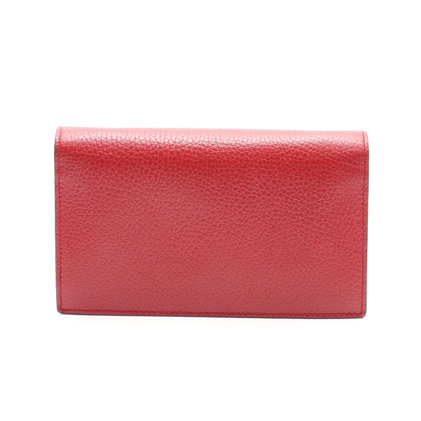 グッチ(GUCCI)インターロッキングG|チェーンウォレット|ショルダーウォレット|レザー|赤|クロスボディ|ハイブランド・ブランド専門の中古通販サイト(571849)
