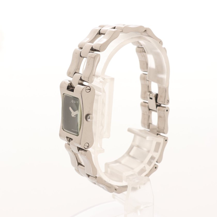 グッチ Gucci スクエア 腕時計 レディース クオーツ Ss シルバー 黒文字盤 ハイブランド ブランド専門の中古通販サイト