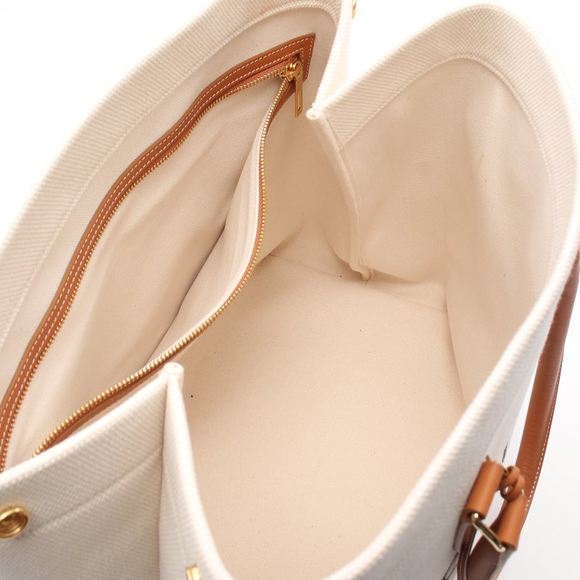 セリーヌ Celine Horizontal Cabas ホリゾンタルカバ トートバッグ キャンバス アイボリー ロゴ ハイブランド ブランド専門の中古通販サイト