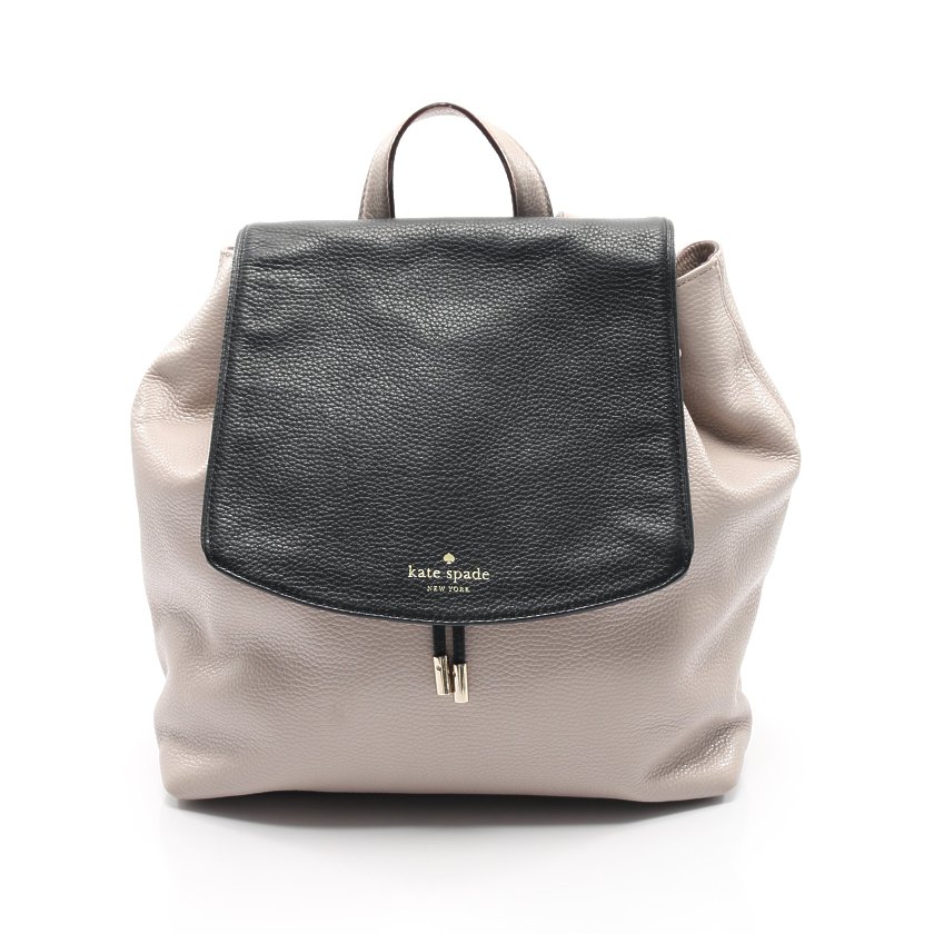 ケイトスペード(kate spade)MULBERRY|STREET|バックパック|リュックサック|レザー|ピンクベージュ|黒|ハイブランド・ブランド専門の中古通販サイト(581757)