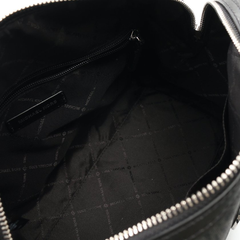 マイケルコース Michael Kors Bedford Lg Duffle Satchel ハンドバッグ ミニボストンバッグ Pvc レザー グレー 黒 2way ハイブランド ブランド専門の中古通販サイト