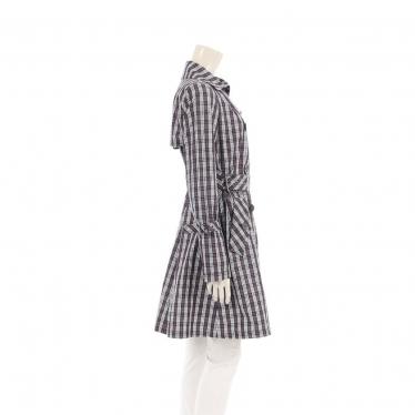 バーバリーブルーレーベル(BURBERRY BLUE LABEL)|トレンチコート|チェック|コットン|ダークネイビー|赤|白|ハイブランド・ブランド専門の中古通販サイト(579414)