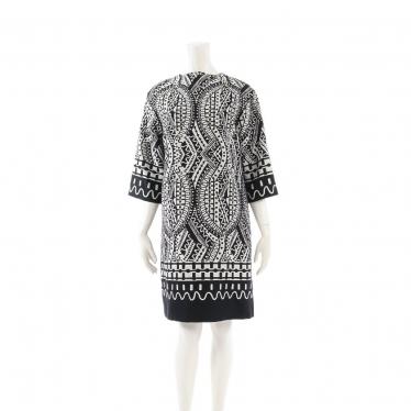 アドーア Adore ジャガード ワンピース トライバル 黒 アイボリー ハイブランド ブランド専門の中古通販サイト 5235