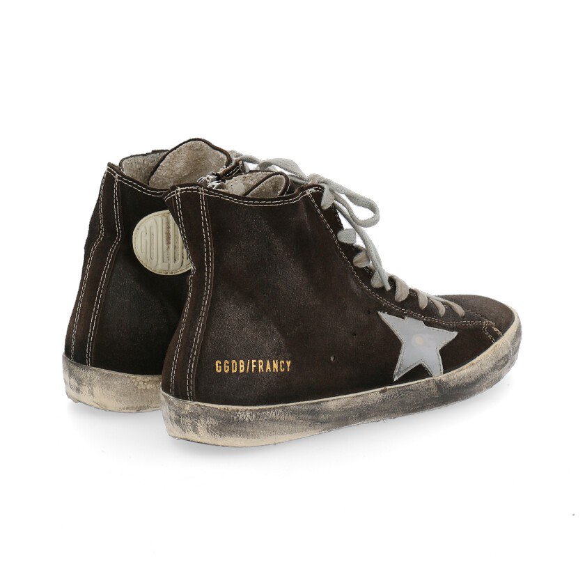ゴールデングース(GOLDEN GOOSE)FRANCY|フランシー|ハイカットスニーカー|スエード|ダークブラウン|ヴィンテージ加工|ハイブランド・ブランド専門の中古通販サイト(581293) ゴールデングース(GOLDEN GOOSE)FRANCY|フランシー|ハイカットスニーカー|スエード|ダークブラウン|ヴィンテージ加工|ハイブランド・ブランド専門の中古通販サイト(581293)