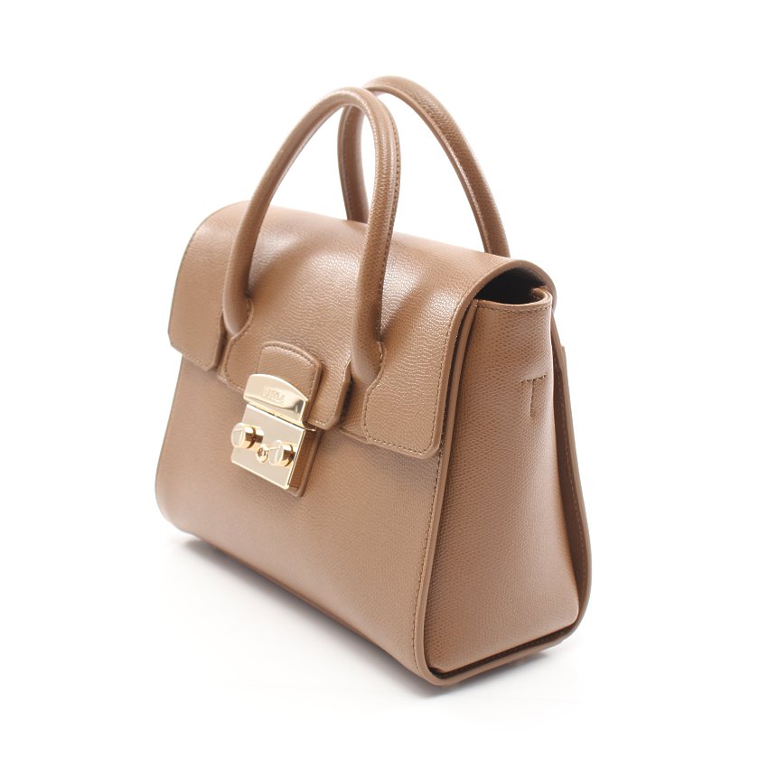 FURLA メトロポリス サッチェル ブラウン ハンドバッグ FURLA メトロポリス サッチェル ブラウン ハンドバッグ FURLA メトロ