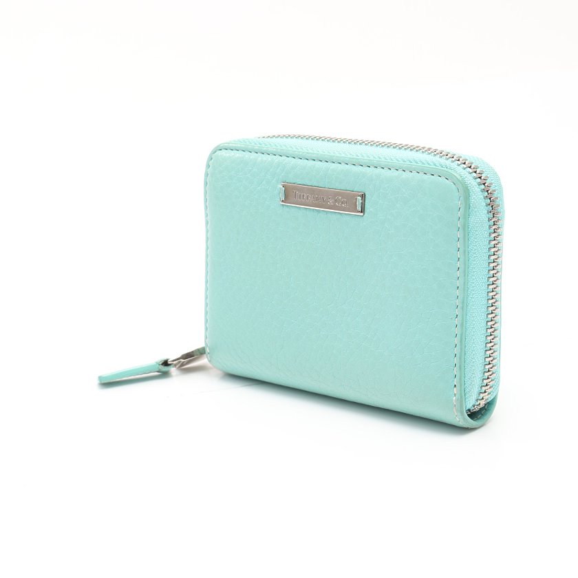 ティファニー Tiffany Co ラウンドファスナーコインケース レザー ティファニー ブルー ハイブランド ブランド専門の中古通販サイト 5470