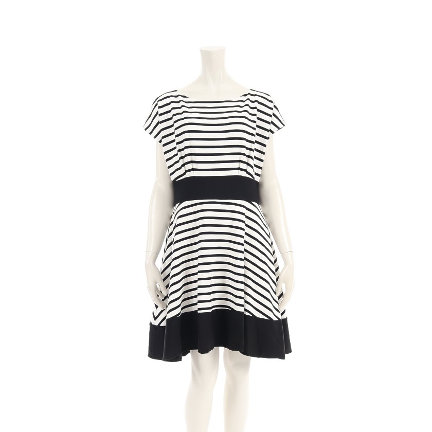 ケイトスペード Kate Spade Ponte Stripe Fiorella Dress ワンピース ボーダー フレンチスリーブ 黒 白 ハイブランド ブランド専門の中古通販サイト