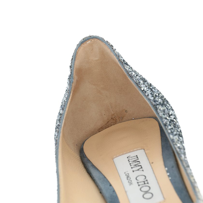 JIMMY CHOO アンクルブーツ シルバー チェック JIMMY CHOO アンクルブーツ シルバー チェック