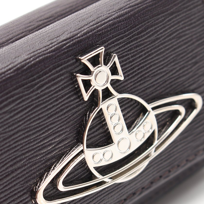 ヴィヴィアンウエストウッド Vivienne Westwood Advan 三つ折り財布 コンパクトウォレット レザー ダークパープル オーブ ハイブランド ブランド専門の中古通販サイト