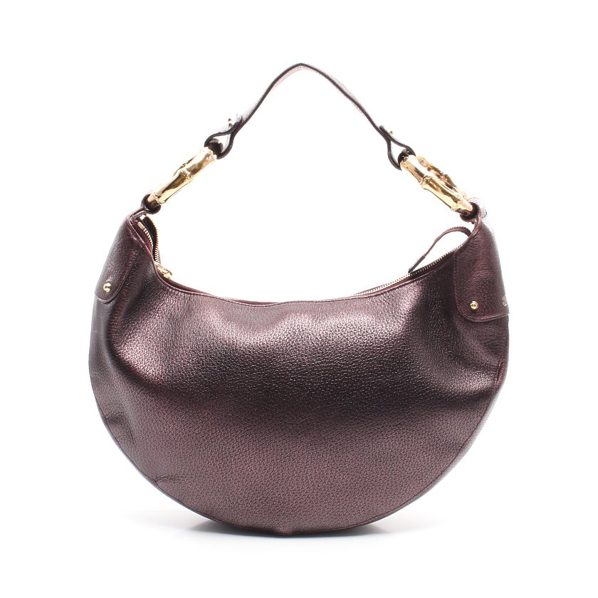 グッチ Gucci バンブー ワンショルダーバッグ ハンドバッグ レザー メタリックパープル ハイブランド ブランド専門の中古通販サイト