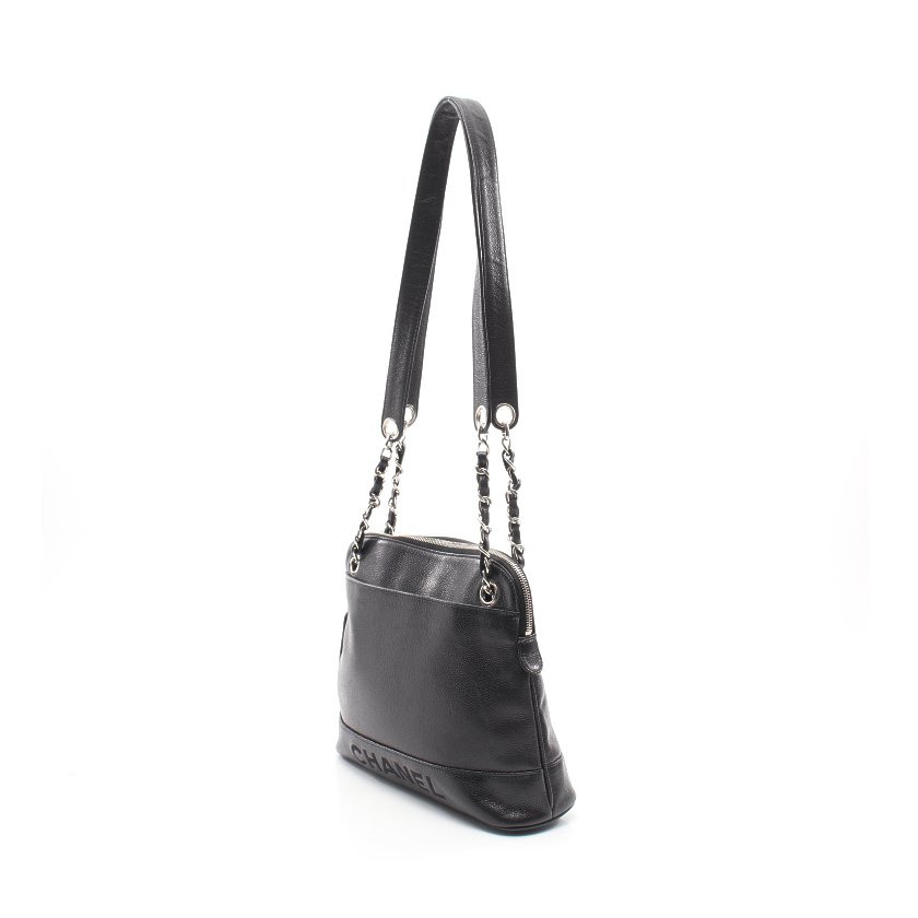 シャネル(CHANEL)|チェーントートバッグ|キャビアスキン|黒|ロゴ シャネル(CHANEL)|チェーントートバッグ|キャビアスキン|黒|ロゴ
