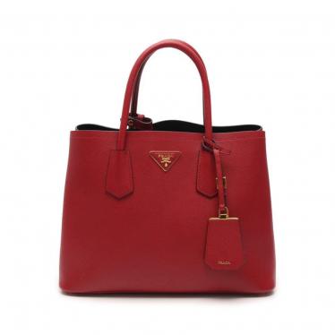 プラダ Prada ダブルバッグ トートバッグ サフィアーノレザー 赤 2way ハイブランド ブランド専門の中古通販サイト