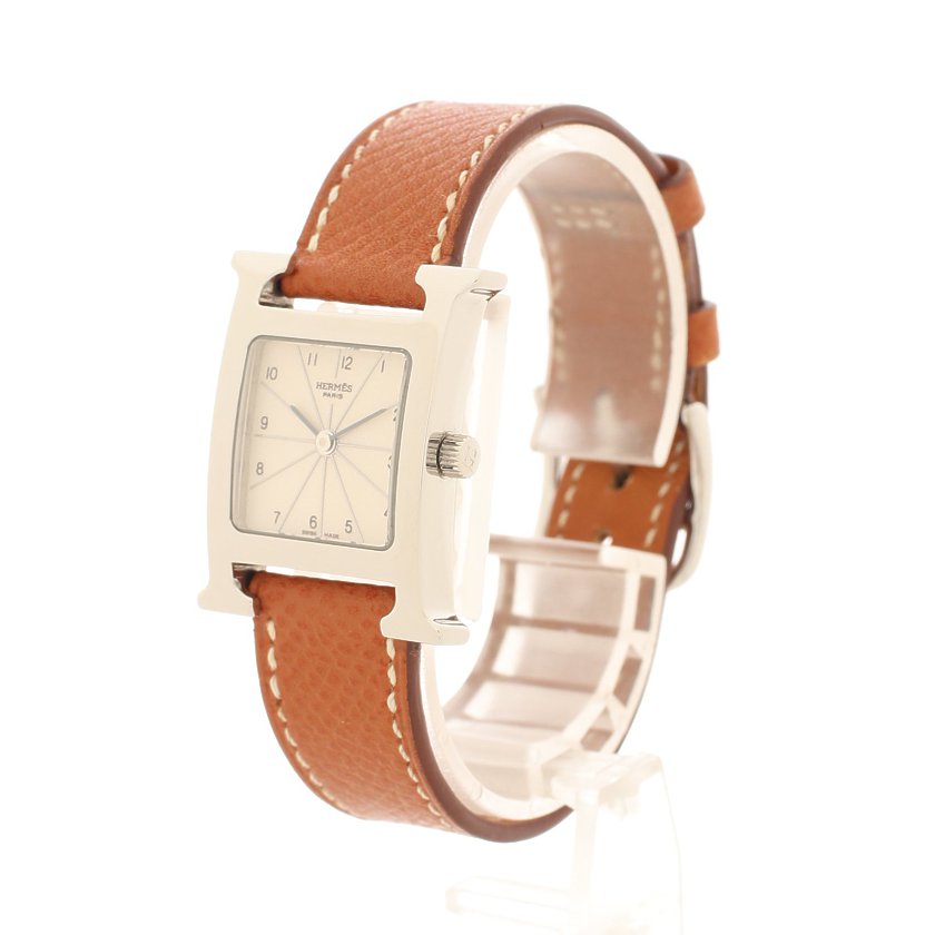 エルメス(HERMES)Hウォッチ|腕時計|レディース|クオーツ|SS|ヴォーエプソン|シルバー|白ギョーシェ文字盤|□L刻印|ハイブランド・ブランド専門の中古通販サイト(596282)