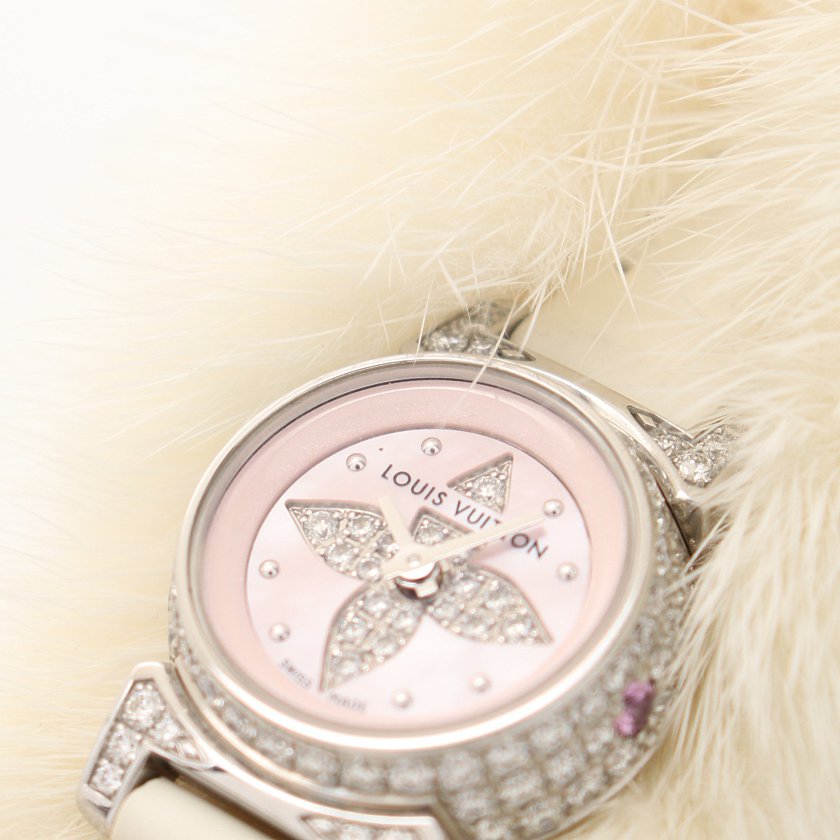ルイヴィトン Louis Vuitton タンブール ビジュ ダイヤモンド 腕時計 レディース クオーツ Ss ミンク シルバー 白 世界限定101本 ピンク文字盤 ハイブランド ブランド専門の中古通販サイト 6069