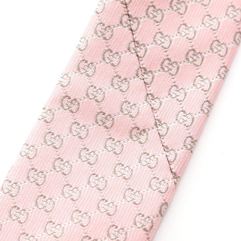 グッチ Gucci Gg柄 ネクタイ シルク ピンク グレー ハイブランド ブランド専門の中古通販サイト