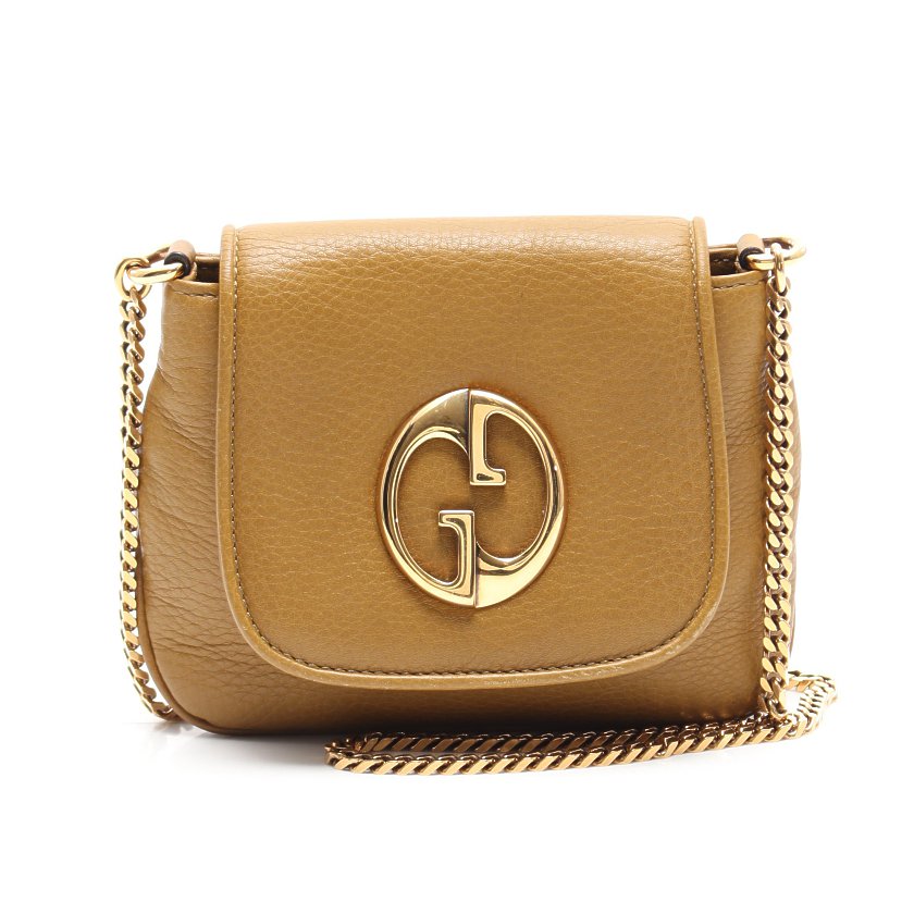 グッチ Gucci ポシェット ダブルg チェーンショルダーバッグ レザー マスタード ハイブランド ブランド専門の中古通販サイト