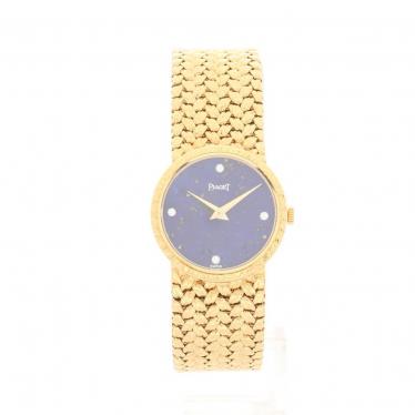 PIAGET・時計・レディース 腕時計 手巻き K18YG ダイヤモンド ゴールド ラピスラズリ 青文字盤 4Pダイヤ