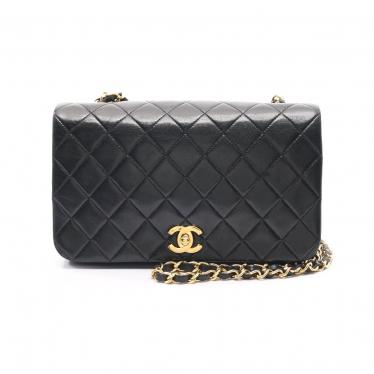 シャネル Chanel マトラッセ チェーンショルダーバッグ ラムスキン 黒 ゴールド金具 ターンロック ハイブランド ブランド専門の中古通販サイト