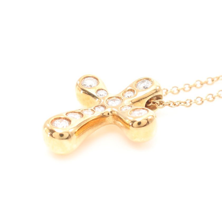 ティファニー(TIFFANY & Co.)ダイヤクロス|エルサペレッティ|ネックレス|K18YG|ダイヤモンド|イエローゴールド|11Pダイヤ|ハイブランド・ブランド専門の中古通販サイト(613196)