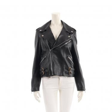 GUCCI 黒 レザー ライダースジャケット Gucci レザー ライダースジャケット | ブラック | FARFETCH JP