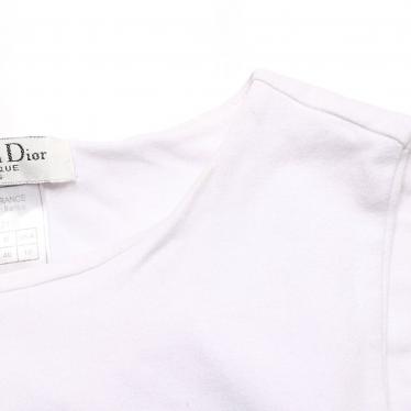 クリスチャンディオール Christian Dior ワンピース 刺繍 白 青 水色 ロゴ フラワーモチーフ ハイブランド ブランド専門の中古通販サイト