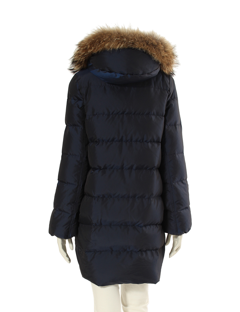 セオリー Theory ファーフード付きコート 青 ハイブランド ブランド専門の中古通販サイト