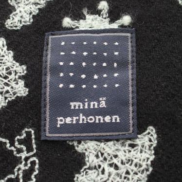ミナペルホネン(mina perhonen)LYRIC|トートバッグ|刺繍|ウール|黒|水色|ハイブランド・ブランド専門の中古通販サイト(618500)