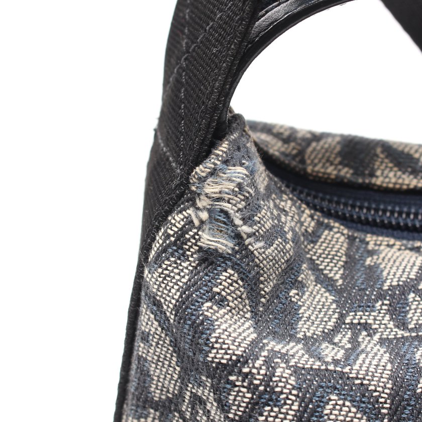 クリスチャンディオール(Christian Dior)トロッター|ショルダーバッグ|キャンバス|ネイビー|アイボリー|ハイブランド・ブランド専門の中古通販サイト(614529)