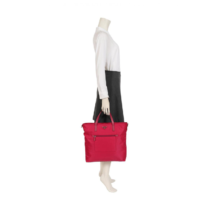 プラダ(PRADA)|トートバッグ|ナイロン|レザー|ピンク|2WAY|ハイブランド・ブランド専門の中古通販サイト(622294)