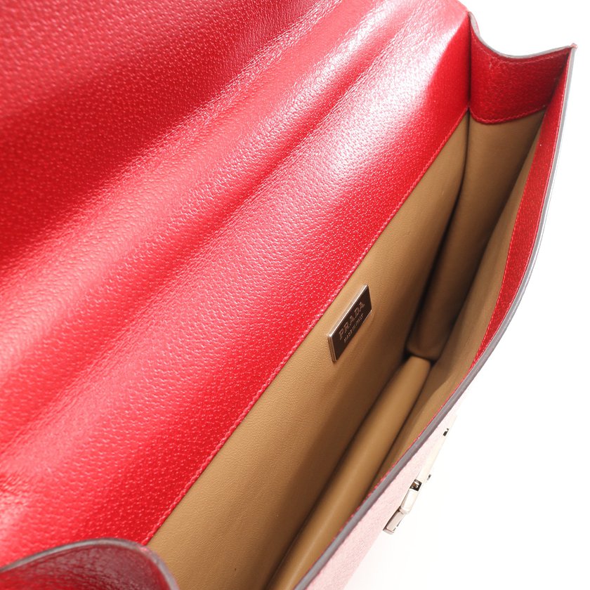 プラダ Prada Cinghiale ブリーフケース ビジネスバッグ レザー 赤 ハイブランド ブランド専門の中古通販サイト