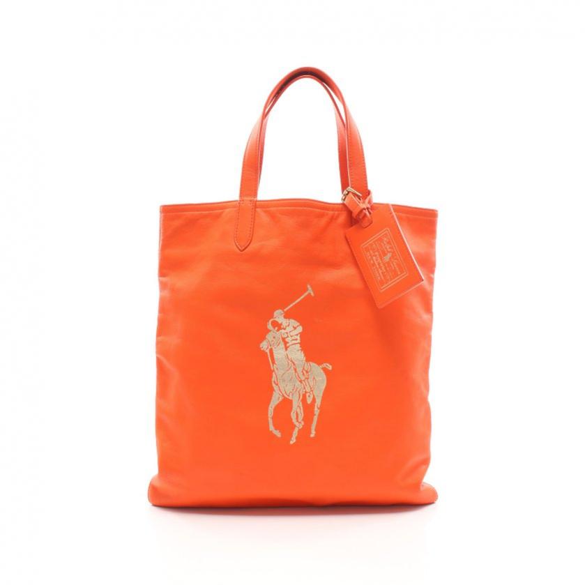 ラルフローレン Ralph Lauren トートバッグ レザー オレンジ ハイブランド ブランド専門の中古通販サイト