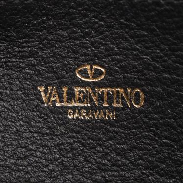 ヴァレンティノ(VALENTINO)ロックスタッズ|ラウンドファスナー長財布|レザー|黒|ハイブランド・ブランド専門の中古通販サイト(617573)