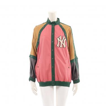 GUCCI グッチ　レザージャケット　2way ニューヨークヤンキース　36 GUCCI グッチ レザージャケット 2way ニューヨークヤンキース 36