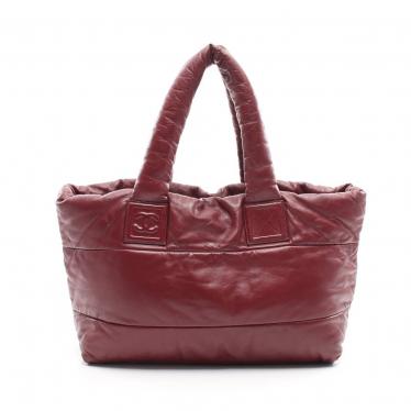 CHANEL・バッグ・コココクーン トートバッグ レザー ボルドー 黒