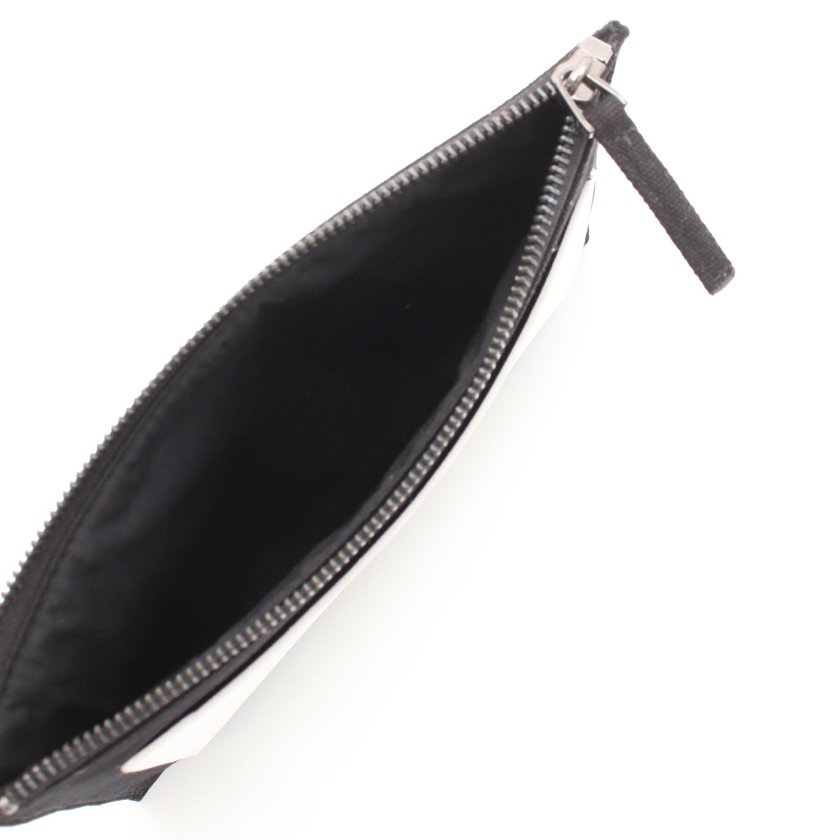 バレンシアガ(BALENCIAGA)ポーチ|クラッチバッグ|キャンバス|レザー|黒|白|ハイブランド・ブランド専門の中古通販サイト(623802)