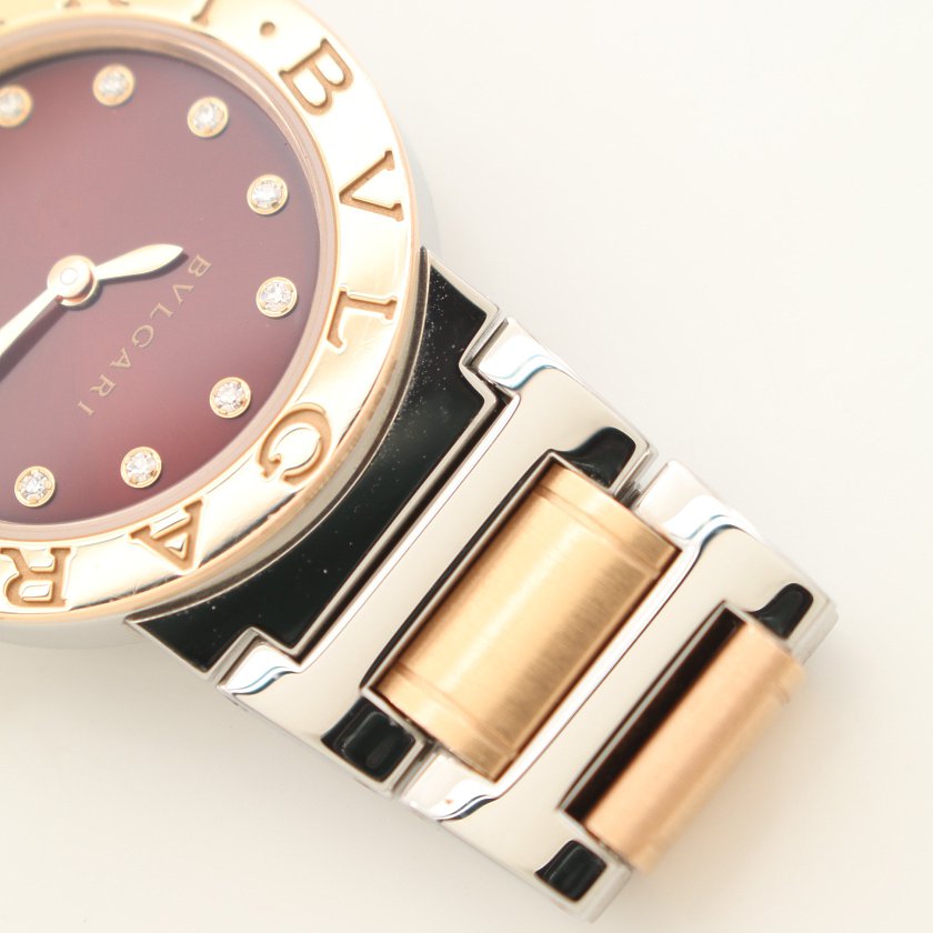ブルガリ Bvlgari ブルガリブルガリ レディース 腕時計 クオーツ Ss K18pg ダイヤモンド シルバー ピンクゴールド 12pダイヤ ソレイユブラウン文字盤 ハイブランド ブランド専門の中古通販サイト 624953