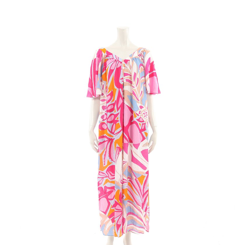 エミリオプッチ Emilio Pucci プッチ柄 ワンピース レーヨン ピンク マルチカラー ハイブランド ブランド専門の中古通販サイト
