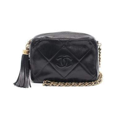 シャネル Chanel マトラッセ チェーンショルダーバッグ ラムスキン 黒 ゴールド金具 タッセル ヴィンテージ ハイブランド ブランド専門の中古通販サイト 6103