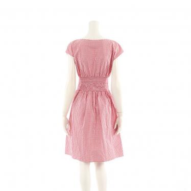 プラダ Prada ワンピース チェック 赤 白 黒 フリル ハイブランド ブランド専門の中古通販サイト