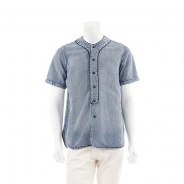 DIESEL・トップス・D-BOW ベースボールシャツ インディゴブルー