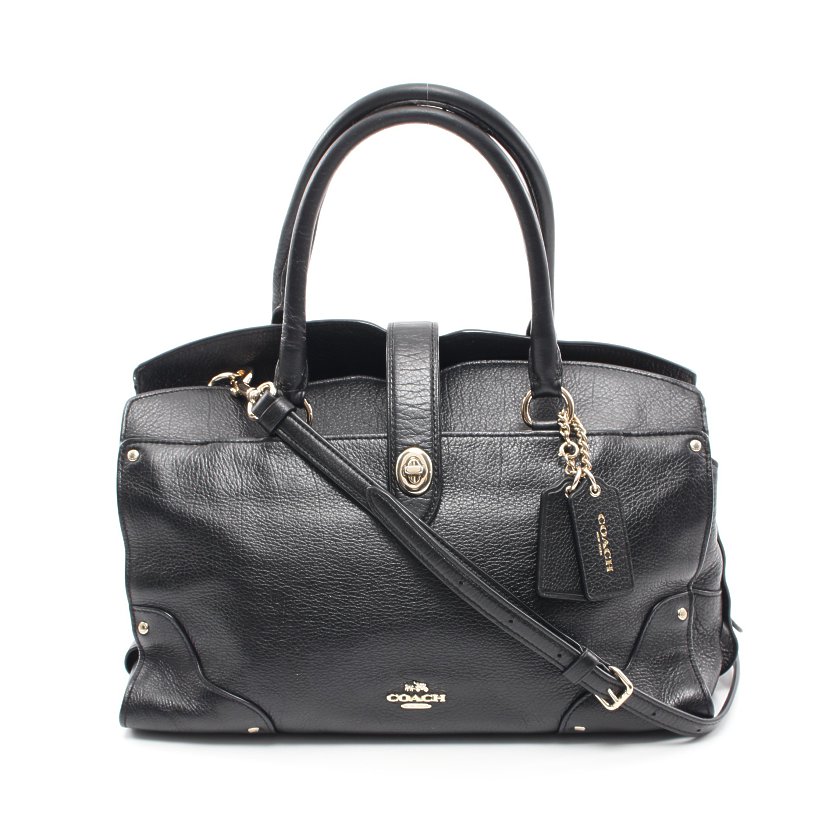 コーチ(COACH)マーサー|サッチェル|30|ハンドバッグ|レザー|黒|ターンロック|2WAY|ハイブランド・ブランド専門の中古通販サイト(626874)