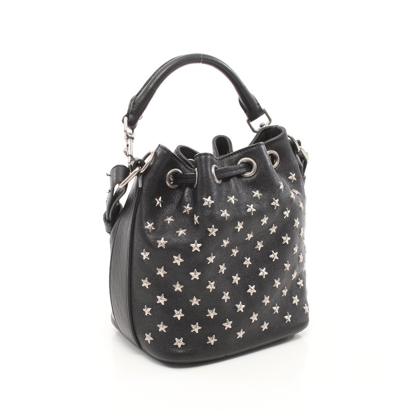 サンローランパリ(SAINT LAURENT PARIS)エマニュエル|バケットバッグ|ハンドバッグ|レザー|黒|2WAY|スタースタッズ|巾着|ハイブランド・ブランド専門の中古通販サイト(630515)