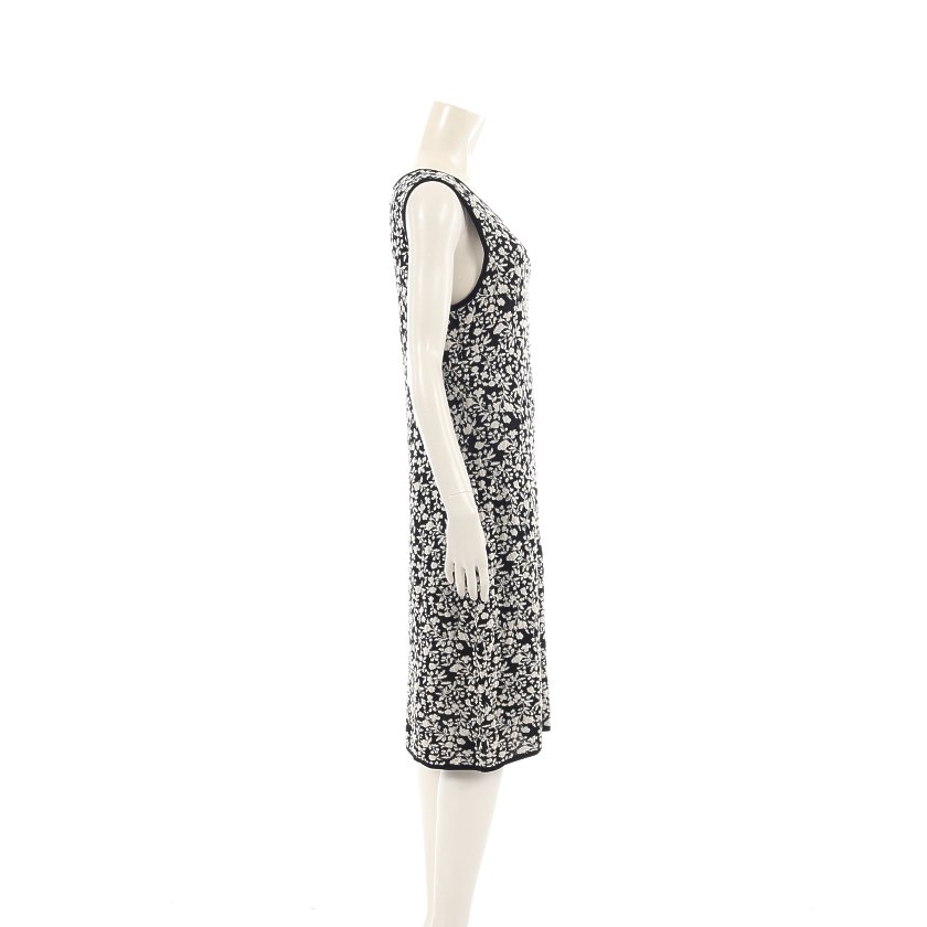 マックスマーラ Max Mara ニットワンピース 花柄 ノースリーブ レーヨン 黒 白 ハイブランド ブランド専門の中古通販サイト