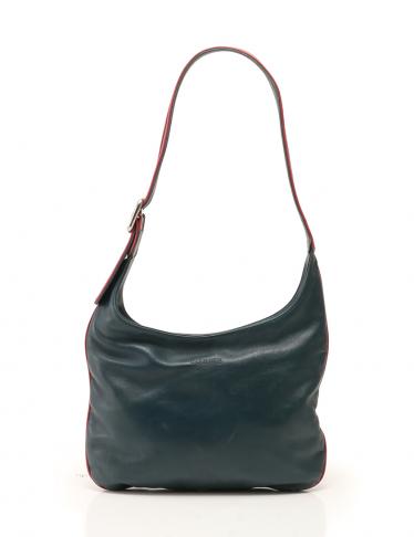 LOEWE・バッグ・ワンショルダーバッグ レザー ダークブルー 赤