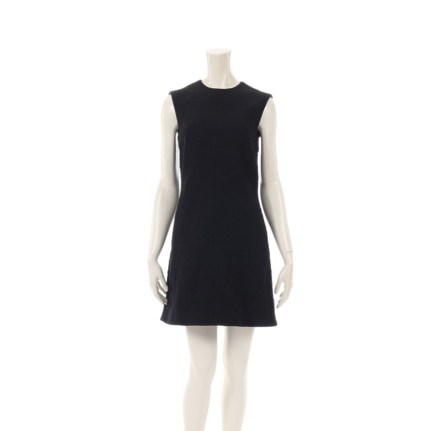 バレンシアガ Balenciaga ワンピース ノースリーブ 黒 ジャガード ハイブランド ブランド専門の中古通販サイト