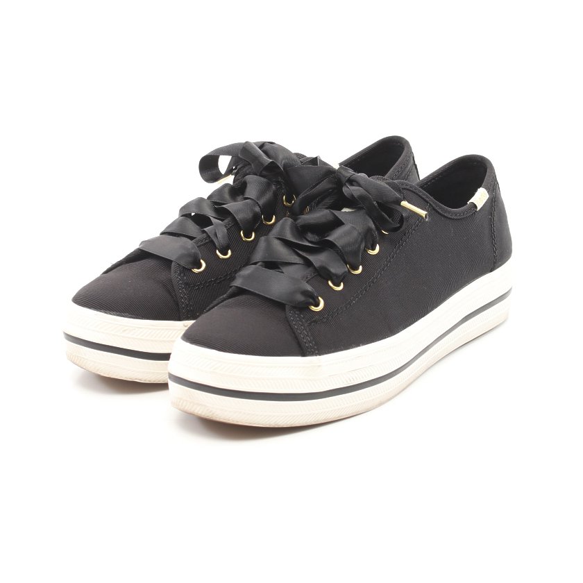 ケイトスペード Kate Spade Kate Spade Keds Triple Kick スニーカー キャンバス 黒 サテンリボン ハイブランド ブランド専門の中古通販サイト