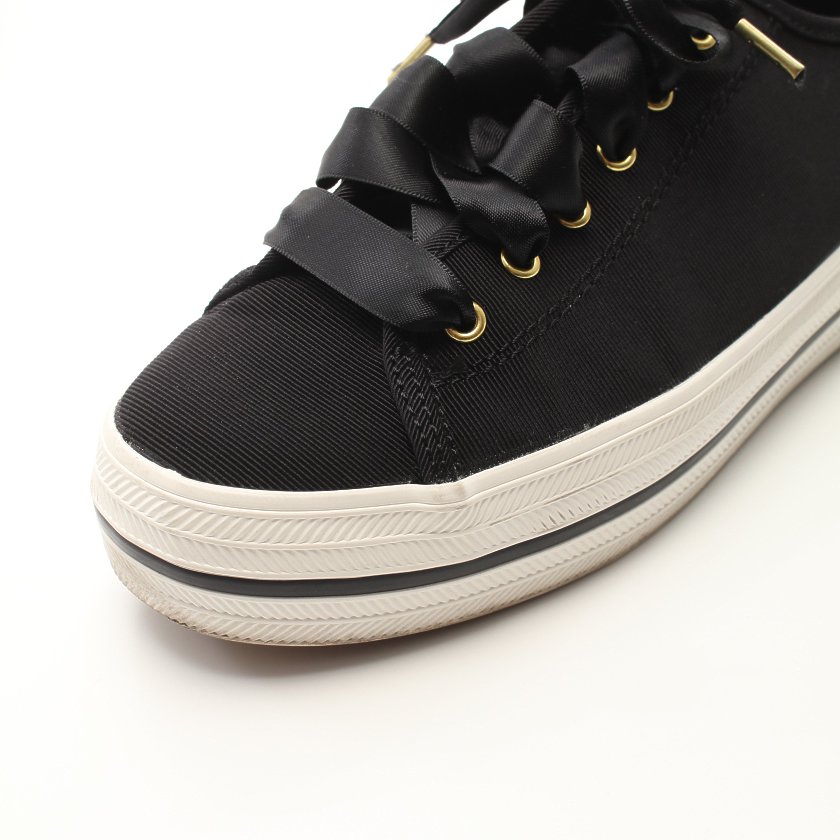 ケイトスペード Kate Spade Kate Spade Keds Triple Kick スニーカー キャンバス 黒 サテンリボン ハイブランド ブランド専門の中古通販サイト