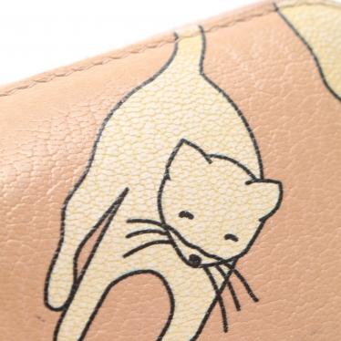 ミュウミュウ Miu Miu マドラス ラウンドファスナー長財布 猫 レザー ピンク アイボリー ハイブランド ブランド専門の中古通販サイト