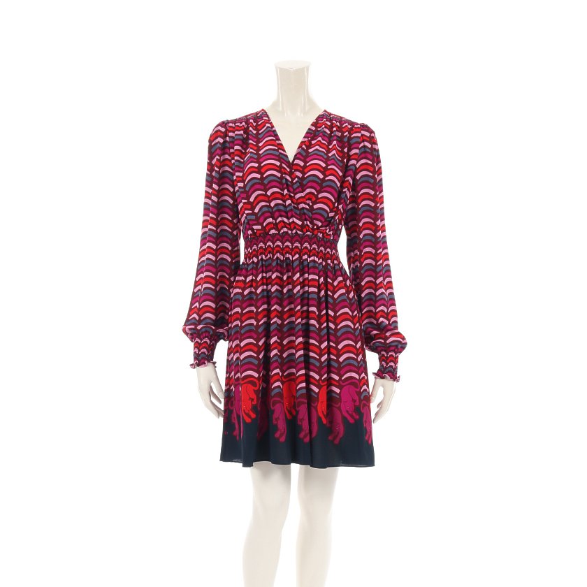 ケイトスペード Kate Spade Rawr Smocked Dress ワンピース アニマル柄 ボルドー マルチカラー ハイブランド ブランド 専門の中古通販サイト