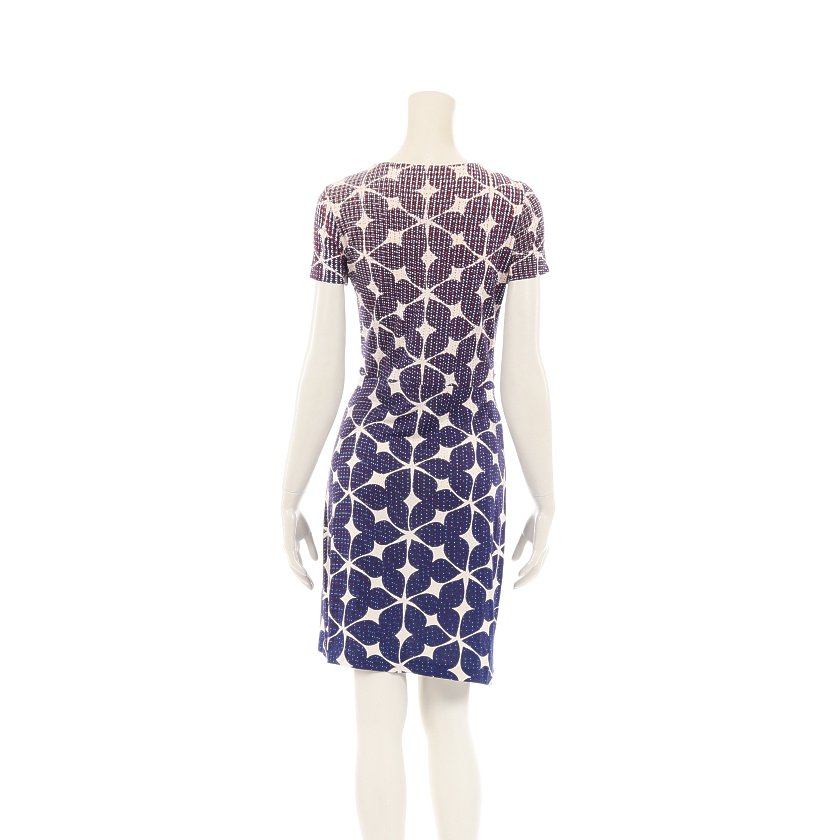 ダイアンフォンファステンバーグ Diane Von Furstenberg ワンピース 総柄 シルク 青 マルチカラー ハイブランド ブランド専門の中古通販サイト